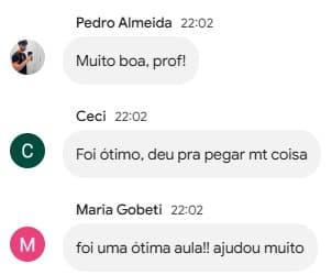 Feedback de aluno 12